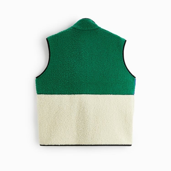 COLOR BLOCK FAUX SHEEPSKIN VEST SIZE L-XL - Picture 9 of 10